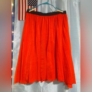 Shimmery Bright Red Mid-length Skirt